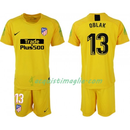 Divisa di Calcio Atlético Madrid Portiere Oblak 13 Bambino Maglia 2018/2019